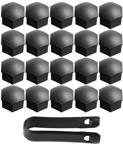 20 Stück radschraubenkappen, radschraubenkappen 17mm, radmuttern kappen, radmutterkappen 17mm, passend für die meisten Autos, schützt die Radschrauben vor Schmutz und macht Ihr Auto schön, Black