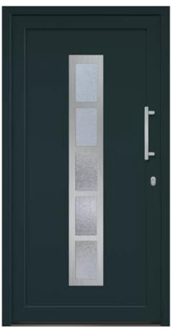 HORI® Haustür Eingangstür Komplettset – Robuste Hauseingangstür mit moderner Optik, hoher Wärmedämmung & Sicherheit, I Farbe: anthrazit (innen weiß) I DIN rechts I Modell: Frame I 198 x 98 cm