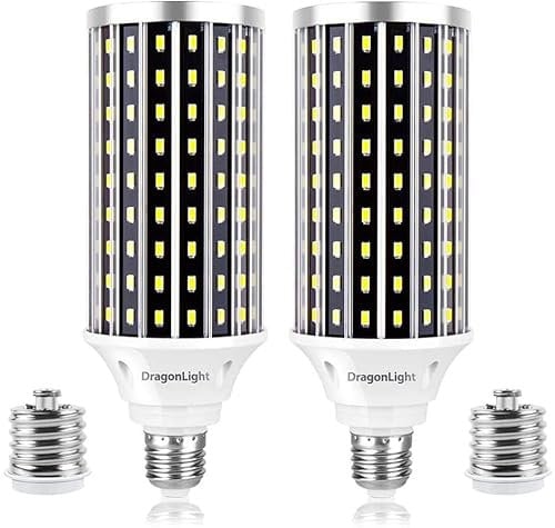 DragonLight 50W Ampoules LED en forme de maïs super lumineuses(équivalent 400W)– E27/E40 Mogul Base – 6000K Lumière du jour 5500lumens pour éclairage de grande surface[Twin Value Pack]