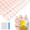 foreverLily French False Nails Full Cover Fake Nails Tips French Press on Nails Natural Fingernails for Girls Women (24pcs Short Nails)