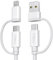 BASESAILOR iPhone 16 15 Pro Max Cavo Ricarica Multifunzione 4-in-1 USB C 2M,Potenza Massima 60W,Combo Lightning/USB A per Samsung A42 A52 A52s A53 A54,iPhone 14 13 Plus,Apple iWatch 10 9 8,Airpods 4
