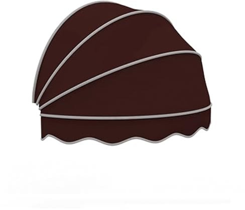Tenda Cappottina da Sole per Esterno,Pieghevole Tettoia per Porta a Cupola,Tenda da Sole per Finestra Anti-UV,Riparo Retrattile,per Portico Patio,Completamente Assemblata (Diameter:130cm/51in,Brown)