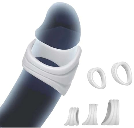 GeRRiT 5 Stück Eichelring Set Penisring Klein Vorhaut Ring Glansring Hodenring Ballstretcher Cockringe Erektion Verzögerung Ringe Penis Bondage Stretch Ring Sexspielzeug für Männer