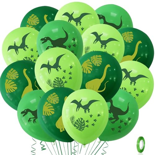 Dino Luftballons 42 Stück,Dino Ballons Helium 12 Zoll,Dinosaurier Deko Kindergeburtstag Junge Mädchen,Dinosaurier Thema Ballon Latex,Dino Party Deko,Dschungel Geburtstagdeko