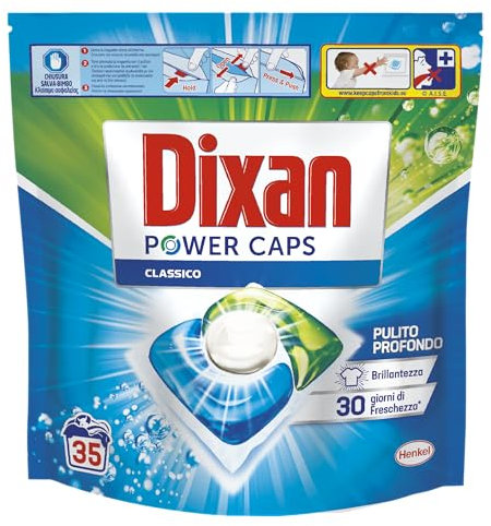Dixan Power Caps Classico, Detersivo Lavatrice in Capsule, Confezione da 35 PZ