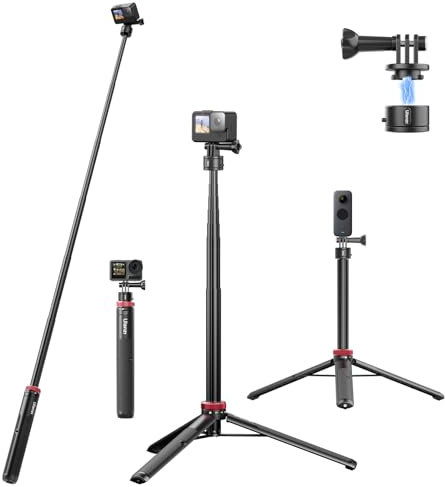 ULANZI MT-6157 Selfie Stick Tripod - ULANZI 57.8 in Go Quick II Extendable Tripod Stand Magnetic Suction Cup Quick Release Vlog Accessory Handle for Action Camera