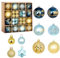 Weihnachtskugeln Gold blau,44pcs weihnachtsbaumschmuck,Haken für weihnachtskugeln Set,weihnachtskugeln Kunststoff für weihnachtsbaumschmuck,weihnachtsdeko Outdoor