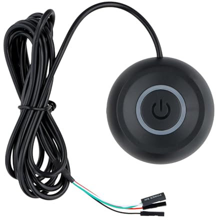 Netzschalter Für Desktop Computers, Pc Power Button, Computer ZubehöR, Button, Pc Motherboard Power On Off Switch VerläNgerungskabel 1.8m Mit Led Licht Schwarz (Schwarz)