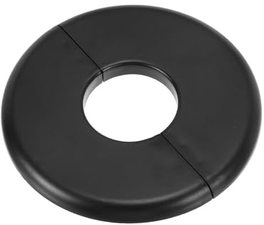 PATIKIL Rohrabdeckung Wand Split Flansch Rohrmanschette 1,36 (34,5mm), ABS Runde Selbstklebende Rosetten Wasserhahn Armaturen-Abdeckung für Küche Badezimmer Armatur Dekoration, Schwarz