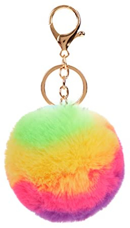 Xsclpomddy Pom Pom Porte-clés en poils de lapin doux artificiels pour sac à main voiture pendentif décoration