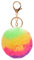 Xsclpomddy Pom Pom Schlüsselbund künstliche weiche Kaninchenhaar Taschenanhänger Ball Schlüsselanhänger für Handtasche Auto Anhänger Dekoration (Rainbow)