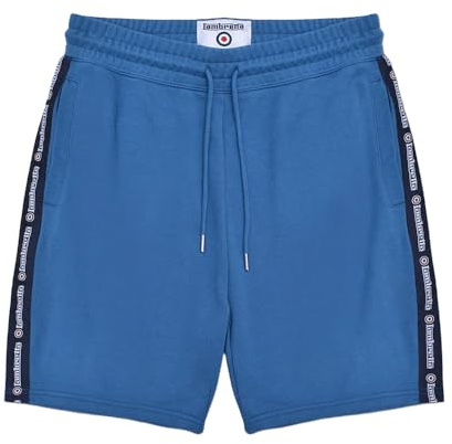 Lambretta Mens Tapped Joggers Sweatpants Sweatshort - Dark Blue - 4XL
