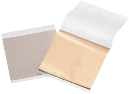 QUARKZMAN 100 Stück Blattblätter, 3,5 x 3,5 Folienblätter Papierblätter für DIY Basteln Malen Nägel Harz Möbel Dekoration (Champagner Gold)