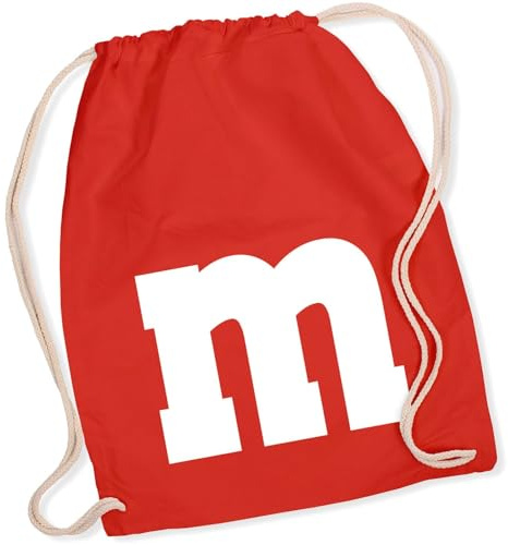 Alsino Turnbeutel mit M&M-Motiv – Perfekt für Karneval, Fasching, Festivals & Alltag – Lustiger Stoffbeutel für Erwachsene & Kinder – Praktische Sporttasche, Gym-Bag & Kostüm Accessoire