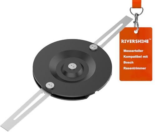 RIVERSHINE 1 jeu de lames en métal, double lame en métal avec protection de dessous de caisse, compatible avec les coupe-bordures Bosch AFS 23-37, disque de coupe pour débroussailleuse, pièces de