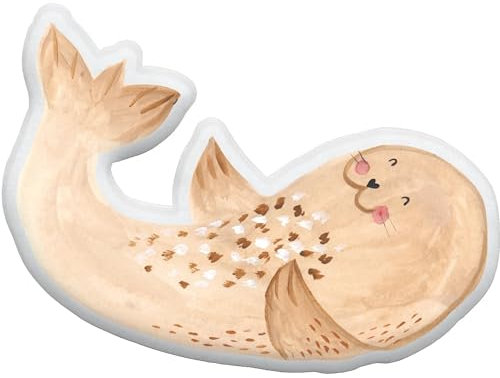 Mr. & Mrs. Panda Kuschelkissen Robbe Liegen 25 cm - Geschenk, Seehund, Lustige Sprüche, Strand, Dekokissen, Ostsee, Kissen, Kuscheltier, plüschfigur, Zierkissen, Nordsee, Robben