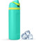 ZAKVOP Botella Termica con Pajita, 710ml Botella Agua Acero Inoxidable con Tapa 2 en 1, Termo sin BPA, Water Bottle Cantimplora para Bebidas Frías y Calientes (Verde)