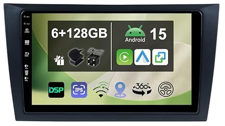 KECONSING [6G+128G] IPS 9 Android 15 Autoradio Für VW Volkswagen Golf 6 2008-2016 mit navi Octa Core-[Eingebauter CarPlay/Android Auto/DSP/Mirror Link/GPS Navi/360 Camera/Bluetooth 5.0/WiFi/USB