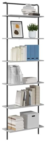 vidaXL Bookshelf 6-Tier 60 x 24 x 203 cm Engineered wood Grey Sonoma