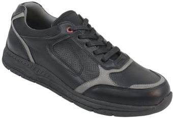 Chums Men's Wide Fit Lace Up Trainers, Comfortable & Slip Resistant G Fit with Cushioned Ankle Support