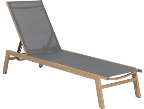 Habitat et Jardin Bain de Soleil en Aluminium Imitation Bois Elysia (1, Gris)