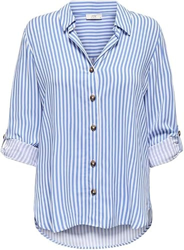 Jdylaurel Life L/S Shirt WVN Dia (DE/NL/SE/PL, Alphanumerisch, M, Regular, Regular, White Ultramarine)