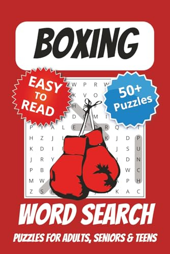 Boxing Word Search Puzzle Book: Word Searches with Easy to Read Print about Boxing | 6x9 inches, 110 pages | 50+ Puzzles