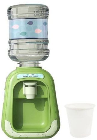Temeemeg Mini Water Dispenser 190ml Kids Water Dispenser with Cup Simulation Tiny Drinks for Kids Toys No Battery Green..