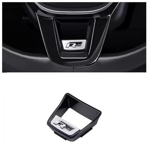 Misura for VW GTI R Line Golf 7 P0lo Passat B7 Jet-ta CC Tiguan Arteon Scirocco Caddy Copertura del Volante Dell'automobile Distintivo adesivo Decorazione(GRAY)