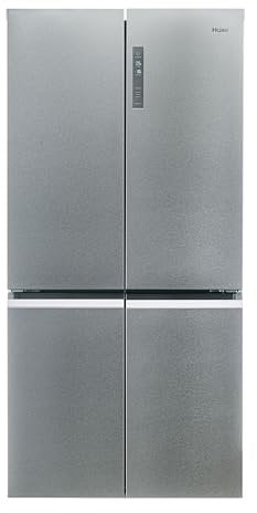 Haier Cube 90 Series 5 HCR5919ENMM - Frigorífico 4 Puertas, Congelador dos zonas, Motor Inverter, My Zone, Cajón Humidity Zone,Total No Frost, Ancho 90,8cm, Capacidad XXL 643L, Iluminación LED, Inox