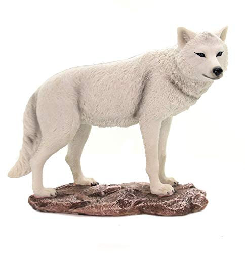 Pacific Giftware Weiße Wolf Figur - White Spirit Lone Wolf - Majestätische Wolffigur Deko Statue