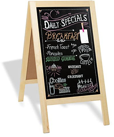 Sandwich Boards – Gehweg Tafel Schild mit Kreide & Radiergummi für Menu – 4 Farben zur Auswahl. Unstained - Paint it Yourself!