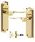 Oxford/Salvesen Polished Brass Latch, Lock & Bathroom Door Handle Packs with Locks/Tubular Latches - 170 x 45mm (Latch Set)