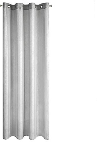 Eurofirany Elicia Vorhang Glatt Glitzer Schimmernd Glitter Transparent 8 Ösen Gardinen Durchsichtig Edel Elegant Hochwertig Glamour Schlafzimmer Wohnzimmer Lounge, Polyester, Silber, 140x250cm