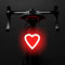 Fanale posteriore per bicicletta, ricaricabile a LED, per guida notturna, accessori per bici, luminoso a forma di cuore, per ragazze, 5 modalità, impermeabile, riflettore di avvertimento per ciclismo