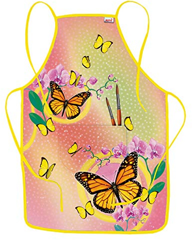 ROTH Schürze Schmetterling für Kinder von 4-10 Jahren mit Tasche - Matschkittel, Bastelschürze, Malschürze