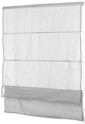 Ventanara® Fenster Raffrollo tageslicht Raffgardine Faltvorhang Montage ohne Bohren inklusive Klemmträger (100 x 130 cm, grau Blickdicht)