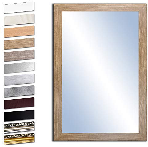 Bilderdepot24 Wandspiegel Spiegel Badspiegel Holzrahmen komplett mit Echtglas - Eiche Grand - ca. 100x70 cm I SUA-6071 V-VII