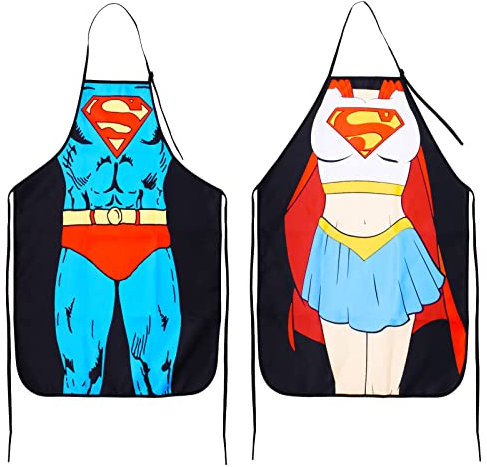 Fengaim Delantales divertidos de la cocina de la novedad, Juego de 2 Delantal de cocina sexy impermeable para pareja