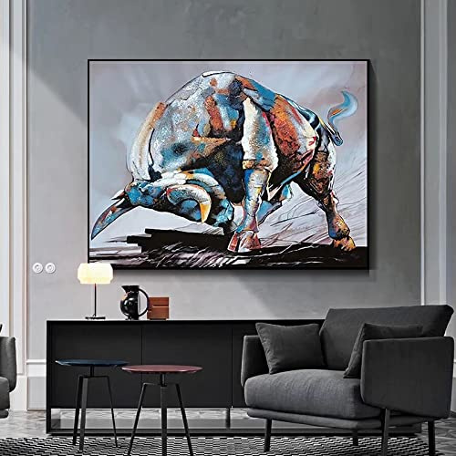 Cuadros Abstractos En Lienzo De Corrida De Toros Españoles, Carteles De Toros Coloridos E Impresiones, Imágenes De Animales para La Decoración De La Sala De Estar, Carteles Retroiluminados - 40X60Cm