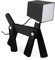 Relaxdays Tischlampe Hund, individuell verstellbar, Holz, LED Nachttischlampe Kinder, Tischleuchte Kinderzimmer, schwarz, 30 x 28 x 9 cm