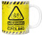 Mug Monster - Warning May Start Talking About Cycling Funny Gift Mug - Ceramic Coffee Mug/Cup, Gift for Men or Women, Extra Large and Giant Mug Available, 20oz White Mug