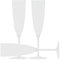 Decor Decorline - 48 x Flûtes à champagne en verre à pied en plastique Dur de Qualité Supérieure, Verres à Champagne Réutilisables pour Mariages et Fêtes, 170 ml Blanc - Réutilisables et Stables