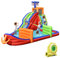 GOPLUS Aufblasbarer Wasserpark, Hüpfburg mit Wasserrutsche, Kletterwand, Planschbecken, 3 Wasserpistolen & Zielspiel, mit Tragetasche für 3-10 Jahre, 460x310x290 cm (Kaper, Mit Gebläse)