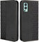 CXTcase Handyhülle für OnePlus Nord 2 5G Hülle, Lederhülle Flip Case für OnePlus Nord 2 5G, PU Leder Stoßfeste Magnetische Schutzhülle Tasche für OnePlus Nord 2 5G, Schwarz