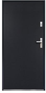 Vente-unique-Puerta de entrada de acero Alt. 207 x Ancho 100 cm antracita - se abre hacia la izquierda AGUEDA