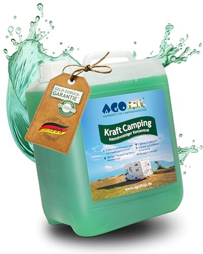 AGO Caravan Reiniger Konzentrat 5 Liter/Intensiv Wohnwagen Reiniger außen/ergiebiger Wohnmobilreiniger - entfernt hartnäckigen Schmutz & Verfärbungen