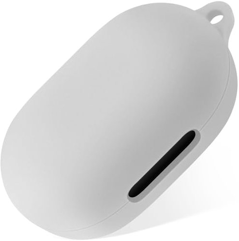 Geiomoo Silicone Case Compatible with Anker Soundcore Space A40, Protective Cover with Carabiner (White)