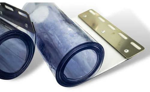 AirTech-UK PVC Strip Door Curtain Single Strip 2mm Thick 200mm Wide and 2.8 Meters Long for Cold-Room, Warehouse clamp Attached Ready to Hang