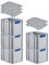 PROREGAL SuperSparSet 5x Eurobox NextGen Color mit Auflagedeckel & Schiebeschnappverschlüsse, HxBxT 32x30x40cm, 30L, Griffe blau offen, Glatter Boden, Eurobehälter Transportbox Transportbehälter